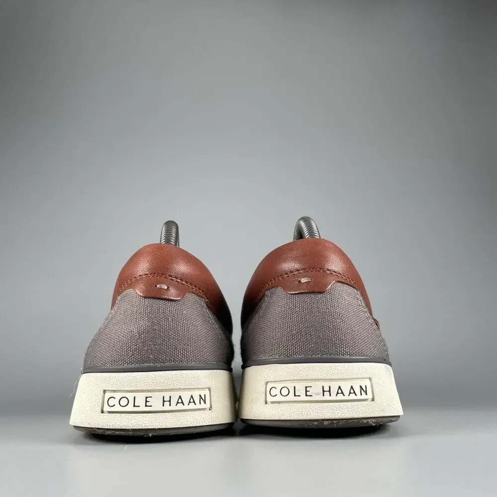 Cole Haan Nantucket 2.0 Men's 8.5 M Gray Canvas Slip On Penny Loafer Dress Shoes